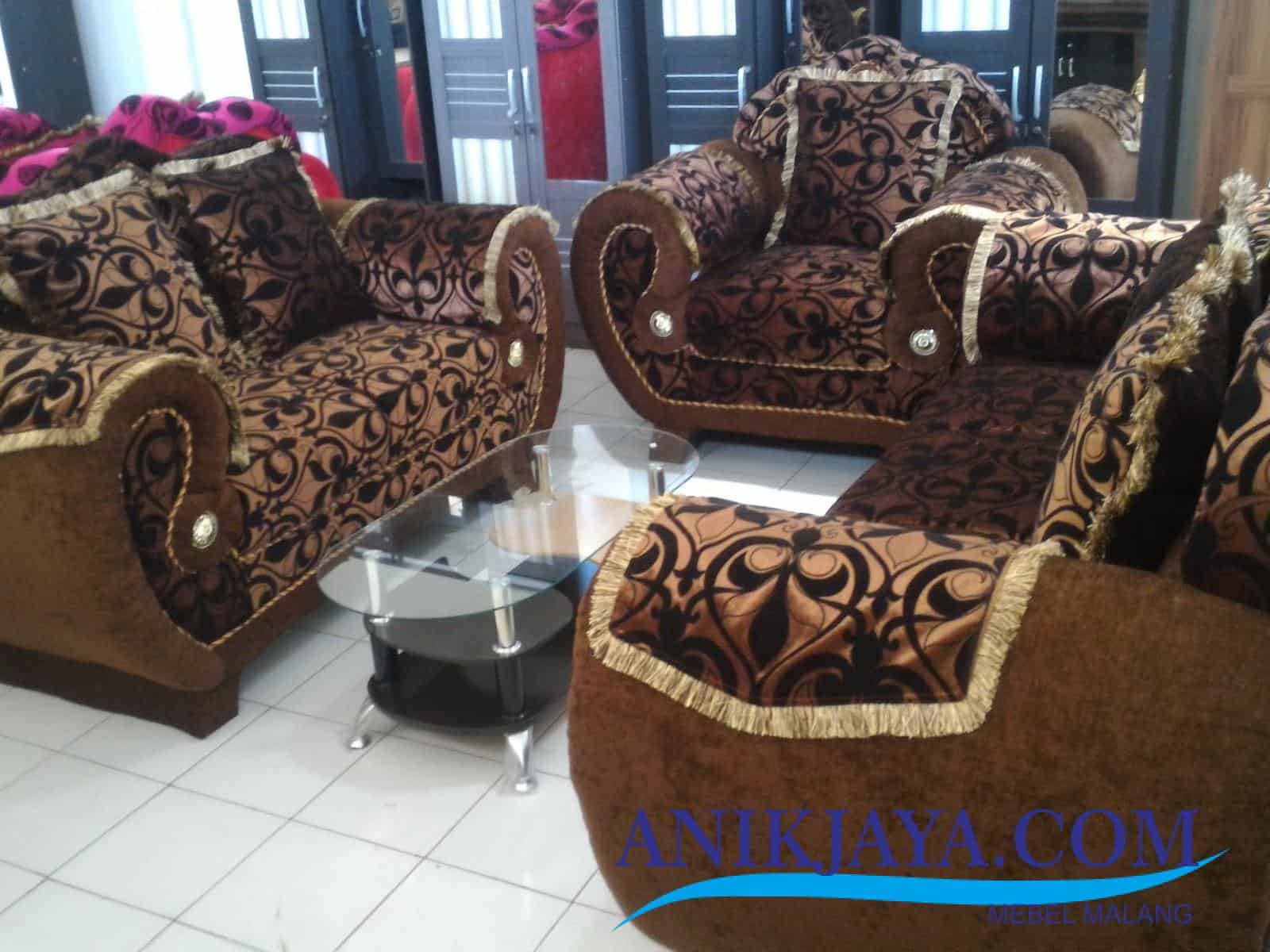  Kursi  Sofa King 321 Elegan Coklat Set Mebel Anik Jaya Malang