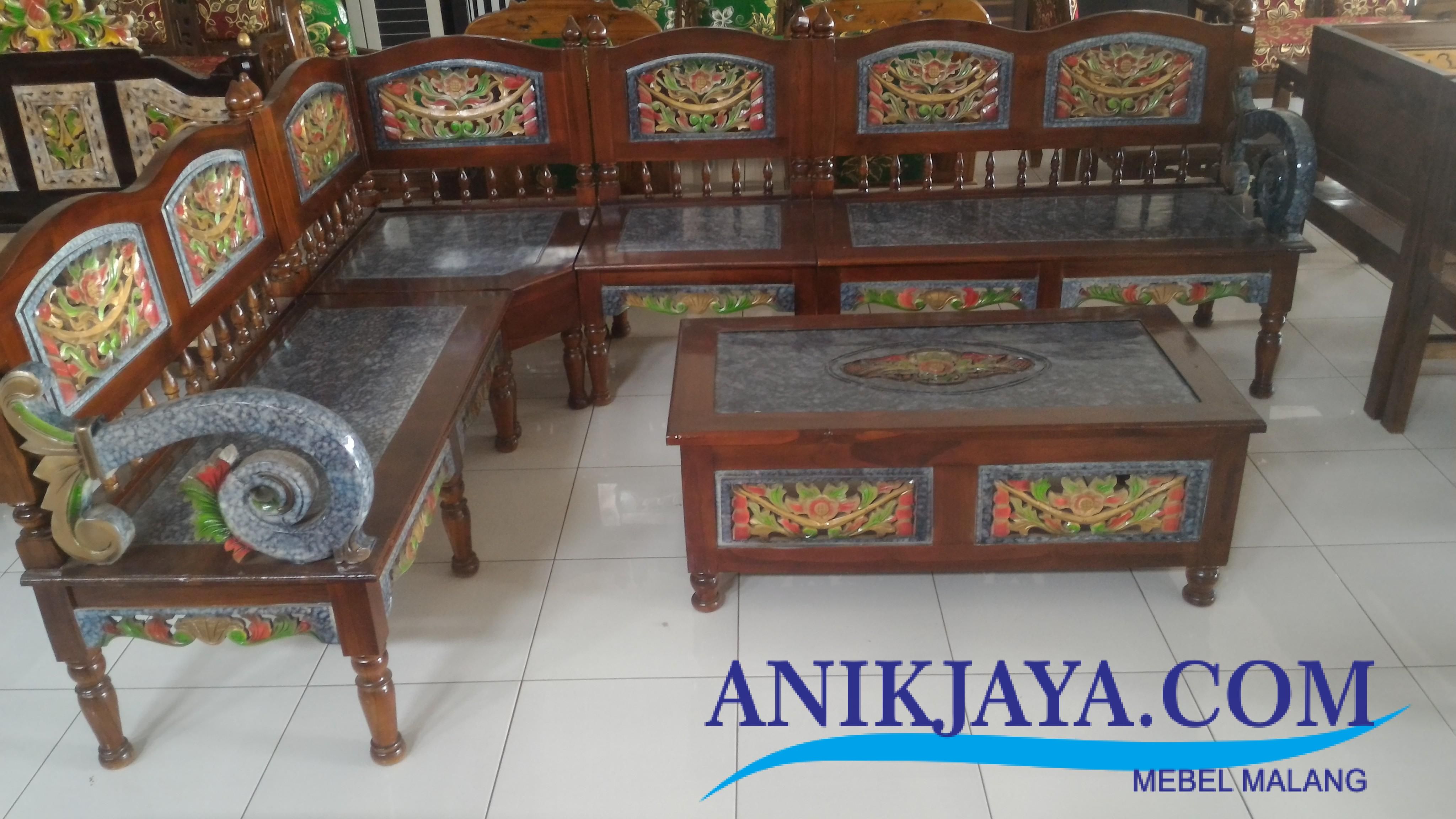 Kursi Kayu  Jati  Ukir Jepara L Set Desain Teratai Mebel 