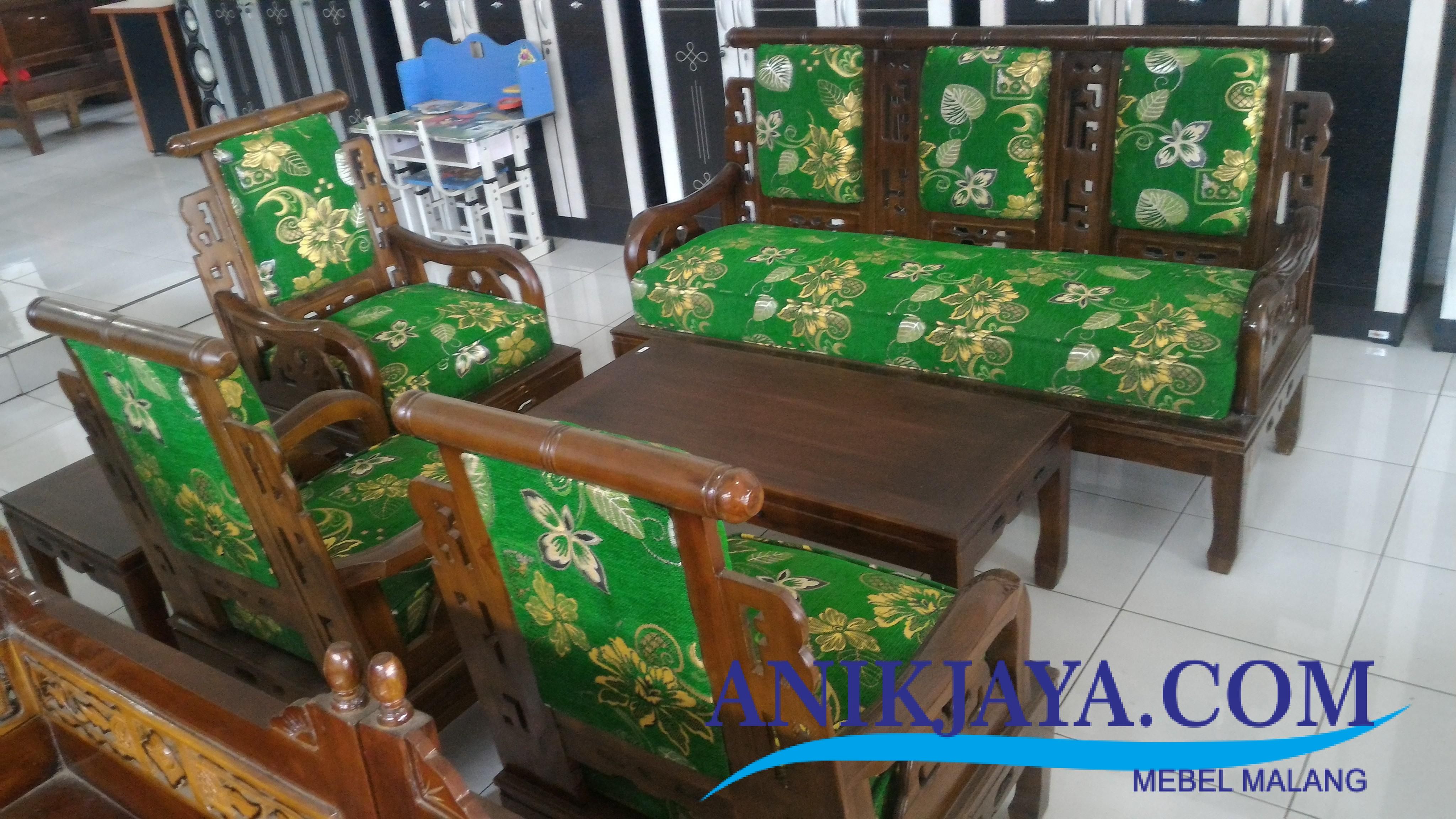  Kursi  Sofa Ukir Kayu  Hongkong  Gold Hijau Mebel Anik Jaya 